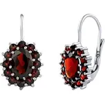 Luxusní stříbrné náušnice s přírodním granátem SILVEGOB380001