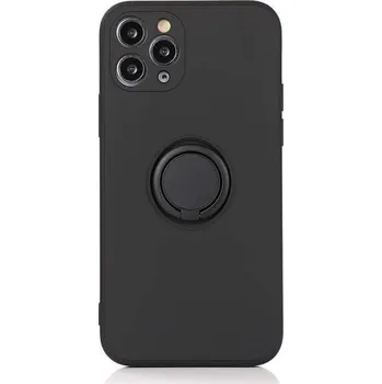 Pouzdro na mobilní telefon Silikonový ochranný obal s držákem na prst Apple iPhone X/XS - černý