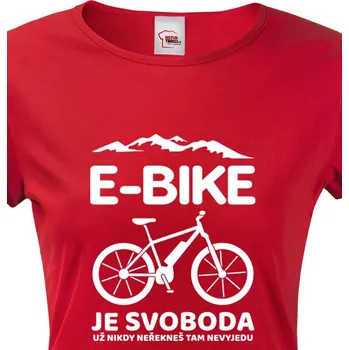 Dámské tričko Dámské tričko E-bike, Barva Červená, Velikost 2XL, Canvas Dámské tričko s krátkým rukávem Bezvatriko.cz 1259