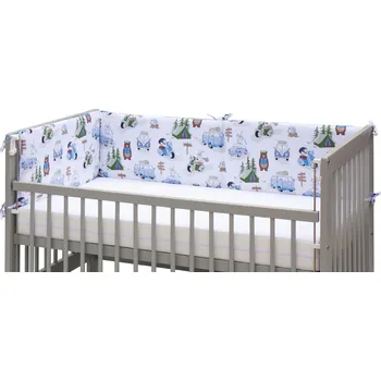 Příslušenství pro dětskou postel a kolébku Mantinel do postýlky 4dílný - Scarlett Fany - 180 x 30 cm - modrá