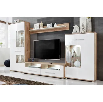 Obývací stěna Halmar Saala 3 dub monument/bílý lesk