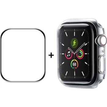 ENKAY 35667 ENKAY Plastový kryt s tvrzeným sklem pro Apple Watch 9 / 8 / 7 (45mm) průhledný