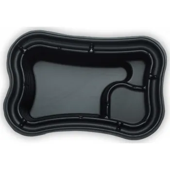 Zahradní jezírko 750 L černé plastové tvarované jezírko PE 210x140x60 cm