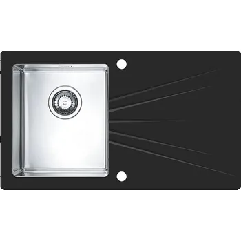 Nerezový dřez Dřez včetně sifonu, KARAT 10, LEVÝ, ČERNÁ