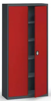 Skříňka na nářadí Kovona System Plechová skříň na nářadí 195 x 95 x 40 cm 4 police antracit/červená