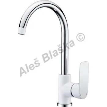 Vodovodní baterie BELAGGIO - Itálie | RIO 4148 bílá/chrom páková stojánková dřezová vodovodní baterie - BÍLÁ/CHROM RIO4148 WHITE