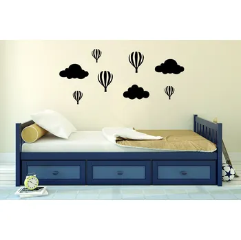 Samolepící dekorace Lepy.cz Samolepka na zeď Balóny a mraky - set Barevná varianta: Světle žlutá