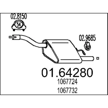 Výfukový systém Zadní tlumič výfuku MTS 01.64280