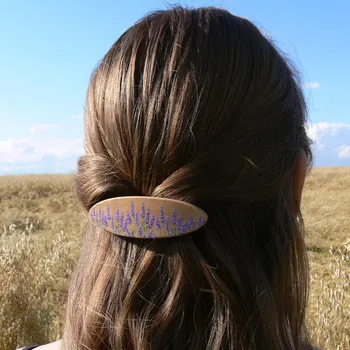 Ozdoba do vlasů art-wood.cz Dřevěná spona do vlasů - levandule