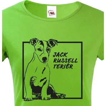 Dámské tričko Dámské tričko Jack Russell teriér 2, Barva Zelená, Velikost XL, Canvas Dámské tričko s krátkým rukávem Bezvatriko.cz 1165