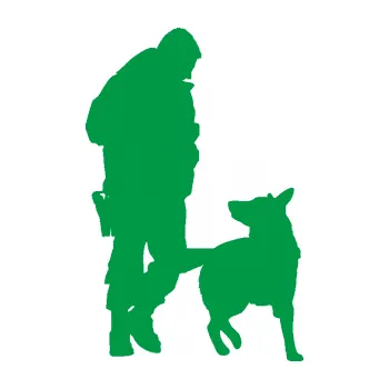 Samolepící dekorace SAMOLEPKA Psovod 003 pravá (12 - zelená) NA AUTO, NÁLEPKA, FÓLIE, POLEP, TUNING, VLASTNÍ TEXT, TISK, AUTOSAMOLEPKY.cz, POLEPY, OBRÁZEK, LOGO, SAMOLEPKY