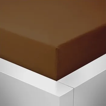 Prostěradlo Jersey hnědé prostěradlo David dvoulůžko 160x200 cm Barva: Hnědá, rozměr: 160x200cm