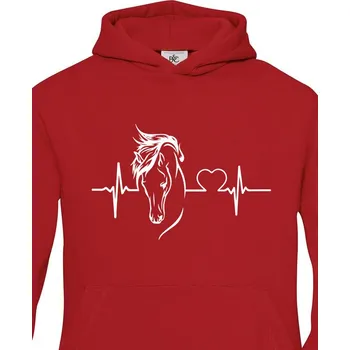 Chlapecká mikina Dětská mikina Tep a kůň 2, Barva Červená, Velikost 122-128, Canvas Dětská mikina Bezvatriko.cz 0868