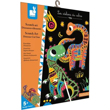 vyškrabávací obrázek Janod Atelier Mini vyškrabovací obrázky dinosauři 5 ks