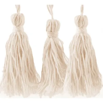 Svatební dekorace Ozdobný střapec 7 cm BOHO - režný světlý