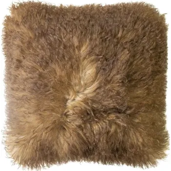 Dekorativní polštářek A LA MAISON Dekorační polštář z ovčí kožešiny hnědý, 50 x 50 cm
