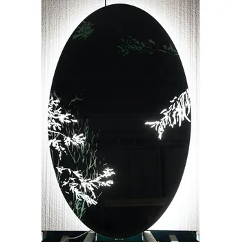 Zrcadlo 100 x 60 cm Odpočinek pískované zrcadlo, podsvícení 1/5 STOD008