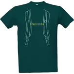 Tričko s potiskem Obrys turistického batohu pánské