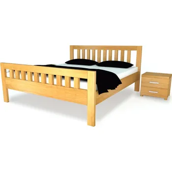 Postel Dřevěná postel z masivu Postelia MIA PLUS Dub 160x200 - dubové dvoulůžko o šíři masivu 3,7 cm