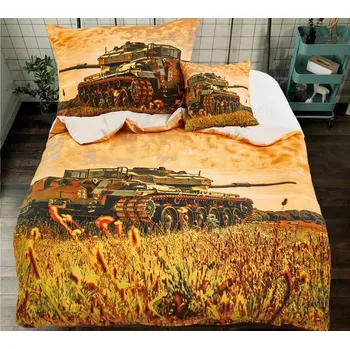 Povlečení Tank Tiger 3D povlečení 140 x 200, 70 x 90, 40 x 40 cm zipový uzávěr