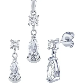 Souprava šperků Oblíbená stříbrná souprava s kameny-Zirkon čirý JJJG0023