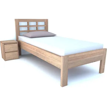 Postel Postel Postelia GEONE Buk 90x200 - Dřevěné jednolůžko z bukového masivu