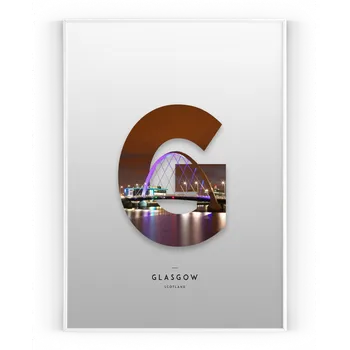 Plakát Plakát / Obraz Glasgow 30 x 40 cm Pololesklý saténový papír