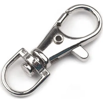 Galanterie Kovová karabina otočná, průvlek 10 mm, barva 1 nikl