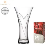 Swarovski - Váza Hearts matt hollow s bílými krystaly Swarovski Elements v dárkovém balení - 25 cm