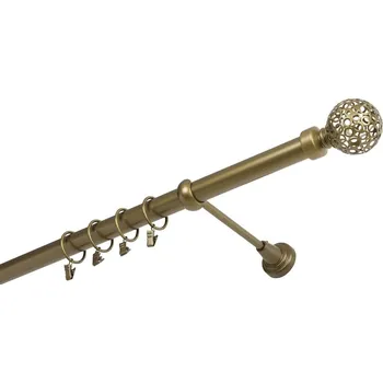 Garnýž kovová 190 cm jednořadá 25 koule retro zlatá antik