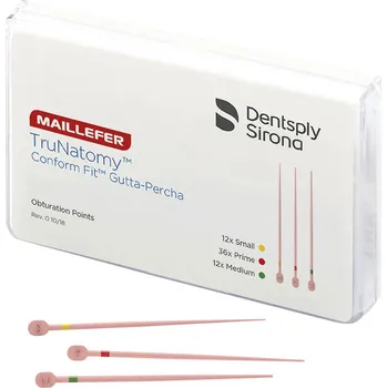 Dentální hygiena Dentsply Maillefer TruNatomy CONFORM FIT gutaperčové čepy, 60 ks Varianta: Medium