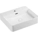 Mereo Keramika - Umyvadlo na desku, 50x42 cm, s přepadem, otvor pro baterii, bílá UC504212