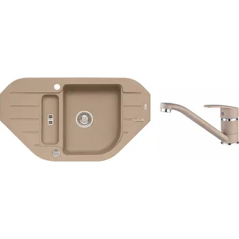 Granitový dřez Alveus set Alveus, dřez Niagara 60 béžová 55 + baterie Nina béžová 55