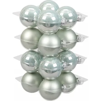 Skleněné baňky oyster grey 5,7 cm, sada 16 ks