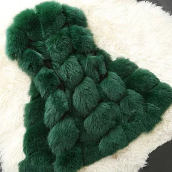 Dámská vesta Dámský kožich - vesta prošívaný umělá kožešina Barva: Zelená, Velikost: 4XL