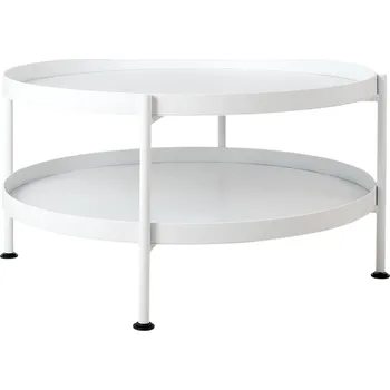Konferenční stolek Nordic Design Bílý kovový konferenční stolek Nollan 60 cm s policí