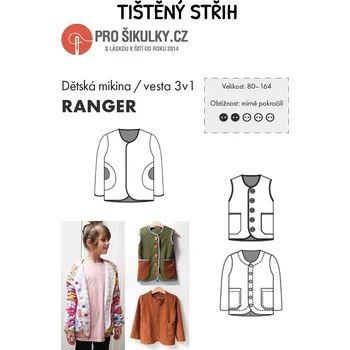 Nit Střih na dětskou (oboustrannou) mikinu (vestu / kabátek) RANGER 3v1
