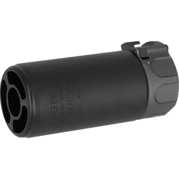 Airsoft Angry Gun Angry Gun QD tlumič WARDEN BLAST s ražením, 14- mm (CCW) - Černá