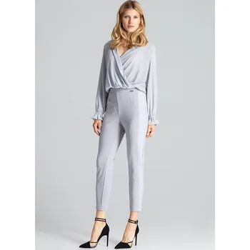 Dámské kalhoty 7/8 společenské kalhoty M689 Grey Velikost: L