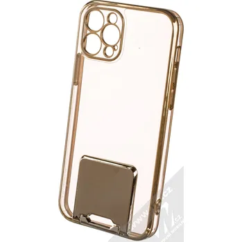 Pouzdro na mobilní telefon 1Mcz Lux Kickstand ochranný kryt pro Apple iPhone 12 Pro zlatá (gold)