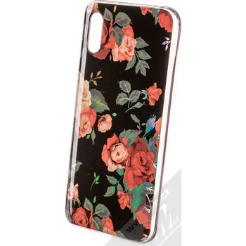 Pouzdro na mobilní telefon 1Mcz Trendy Červené pryskyřníky za tmy TPU ochranný kryt pro Xiaomi Redmi 9A, Redmi 9AT černá červená (black red)