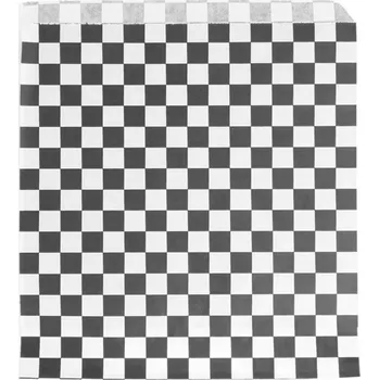 Jednorázové nádobí Gastro obaly Sáček NEPROMASTITELNÝ černo-bílý otevřený ze 2 stran 17x17 cm (min. počet 1000ks)