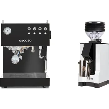 Kávovar Ascaso Steel DUO, Black + Eureka Mignon Zero, BL white