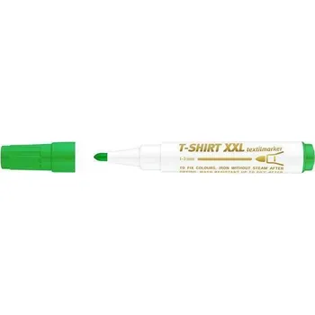 Popisovač na textil XXL, zelená, 1-3mm, kuželový hrot, ICO