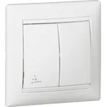 VALENA DVOJITÝ STŘÍDAVÝ PŘEPÍNAČ 6+6 IP44 BÍLÁ LEGRAND 770098