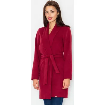 Dámský kabát Bordó podzimní kabátek M531 Deep red Velikost: M