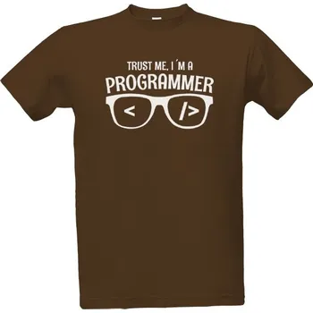 Tričko s potiskem Trust me I am programmer - white pánské