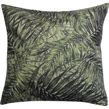 Dekorativní polštářek Zelený polštář s výplní s motivem kapradí - 43*43 cm