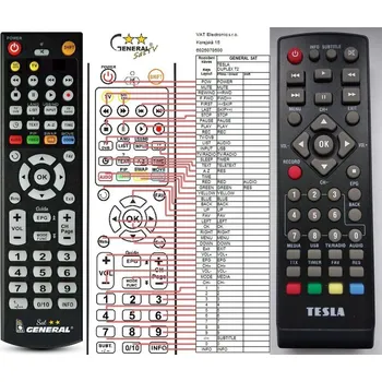Dálkový ovladač General TESLA VISTA 2 - náhradní dálkový ovladač