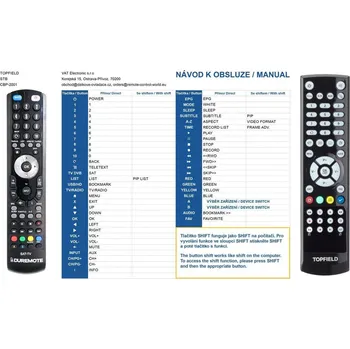 Dálkový ovladač General TOPFIELD CBP-2000CI, CBP-2001CI, SBP-2000CI, SBP-2001CI - náhradní dálkový ovladač